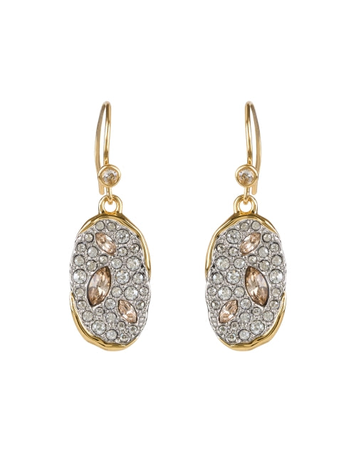 Exquisite Gold and Crystal Oval Drop Earrings for a Shimmering Look