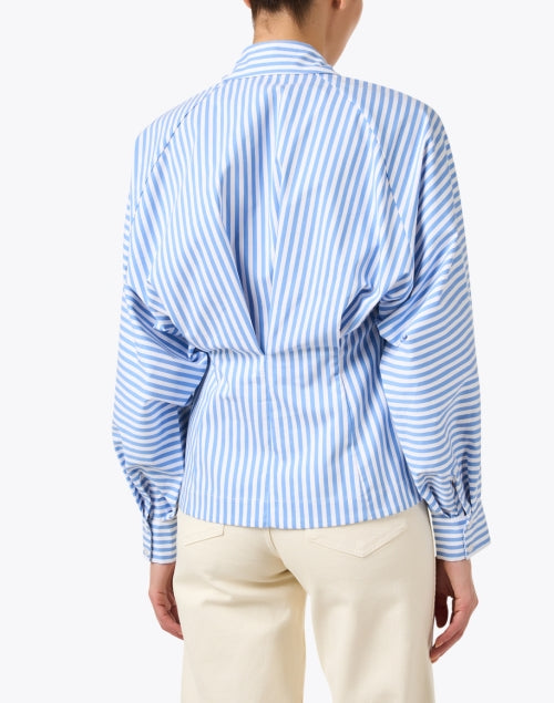 Stylish Emersyn Cotton Shirt with Blue Stripes and Stretch