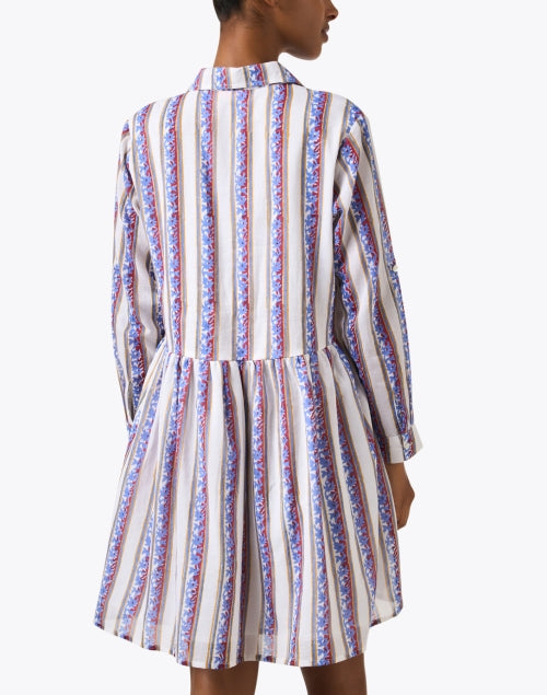 Oliphant's Havli Colorful Multi - Striped Cotton Mini Shirt Dress