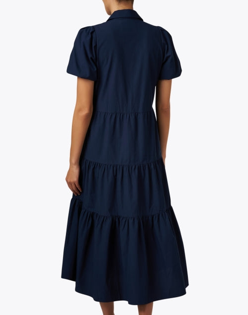 Navy Blue Havana Midi Women's Dress by Brochu Walker