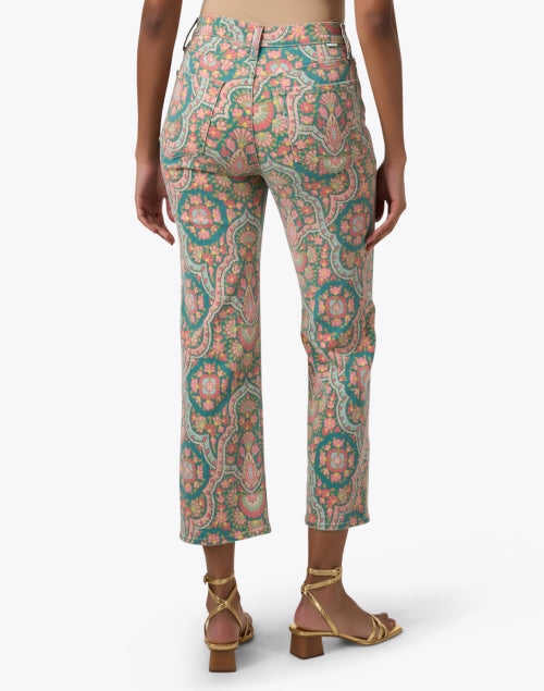 Mother's Stylish Multi - Print Straight - Leg Ankle Hem Denim Jeans
