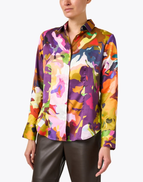 Stylish Diane Abstract Print Stretch Cotton Slim-Fit Top
