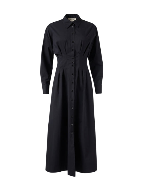 Stylish Billie Black Cotton Blend Shirt Dress with Tailored Waist