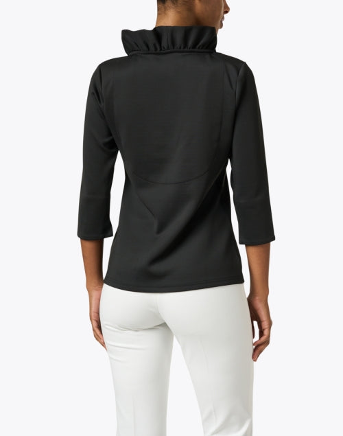 Stylish Women's Black Ruffled Neck Fashion Top