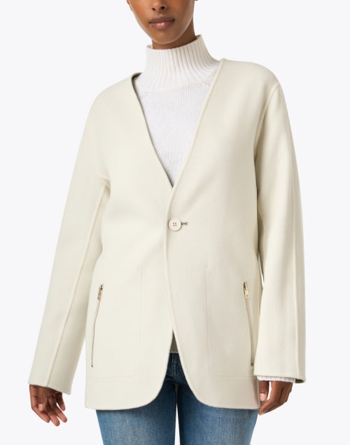 Stylish 100% Wool Reversible Sage Green & Grey Jacket for Fall