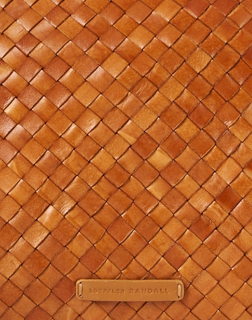 Brown Woven Leather Mallory Crossbody Bag with Braided Strap