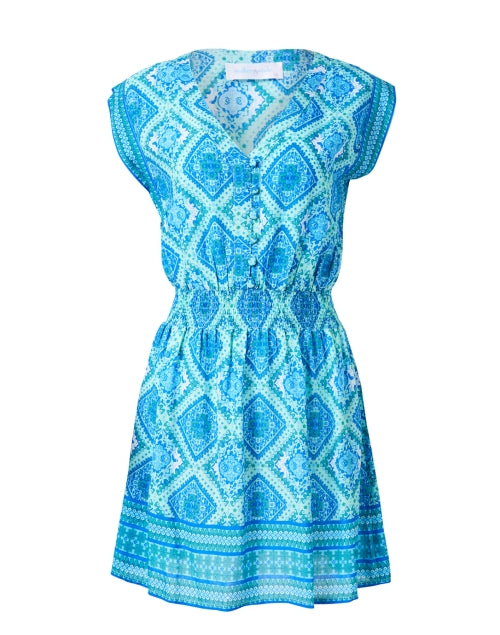 Stylish Anna Women's Blue Patterned Print Dress
