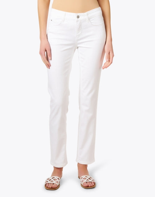 Summer Dreamy White High-Rise Straight Leg Stretch Denim Jeans