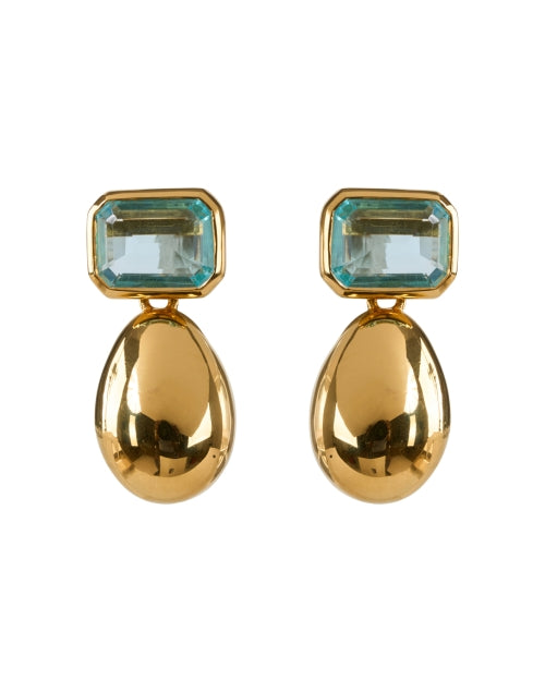 Stylish Green and Gold Plated Stone Drop Earrings for New Season