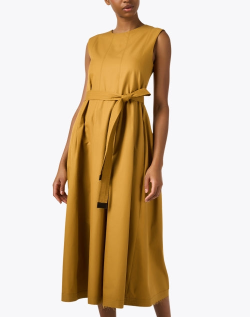 Stunning Ochre - Yellow 100% Cotton A - Line Amina Dress
