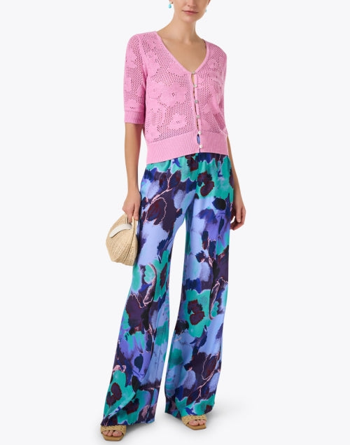 Devon Women's Multi - Patterned Silk Pull - On Straight - Leg Pants