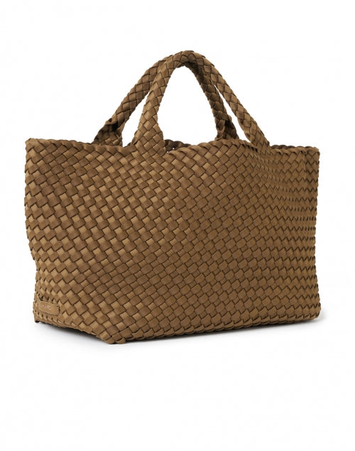 Medium Mink Brown Woven St. Barths Handbag for Effortless Style