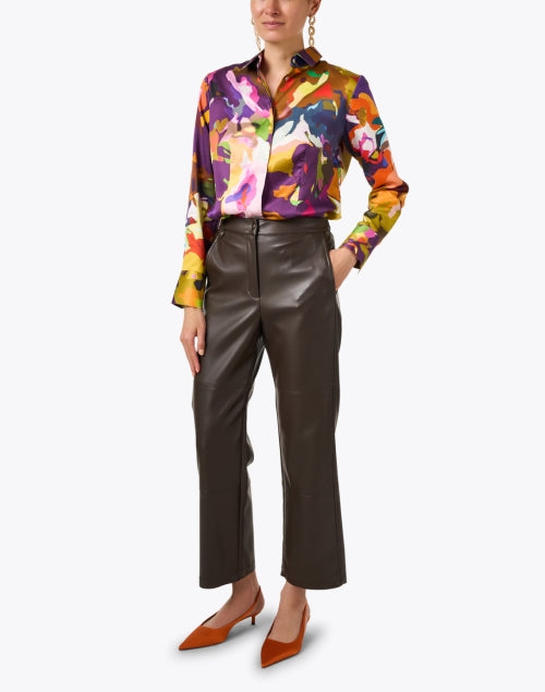 Stylish Diane Abstract Print Stretch Cotton Slim-Fit Top