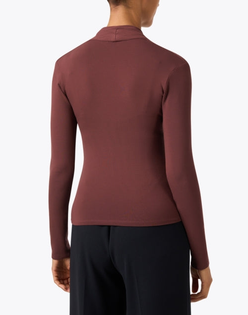Maroon Colored Knitted Wrap Style Women's Top