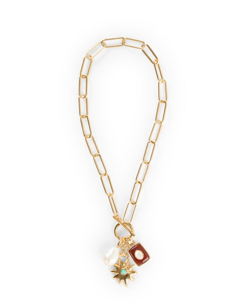 Lizzie Fortunato's Stunning Gold-Plated Helios Charm Necklace for Fashion Statements