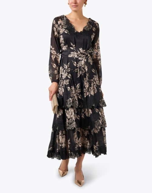 Stunning Anastasia Black Floral Dress with Belt for Versatile Style