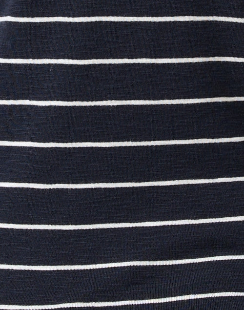 Stylish Navy and White Striped Women's Long Sleeve Top for Layering