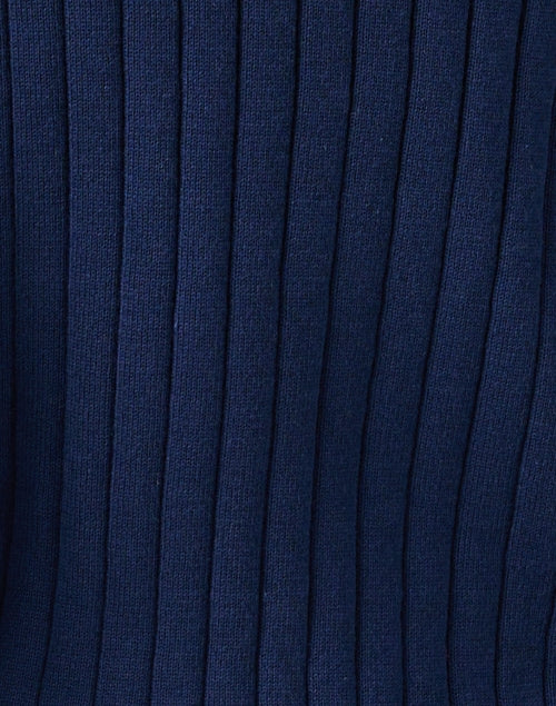 Navy Blue Contrast Trim Men's Cotton Knit Sweater