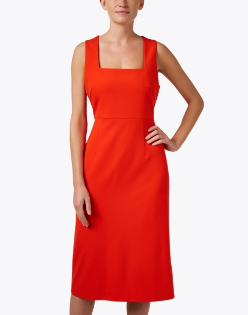 Stylish Orange Women's Sheath Midi Dress
