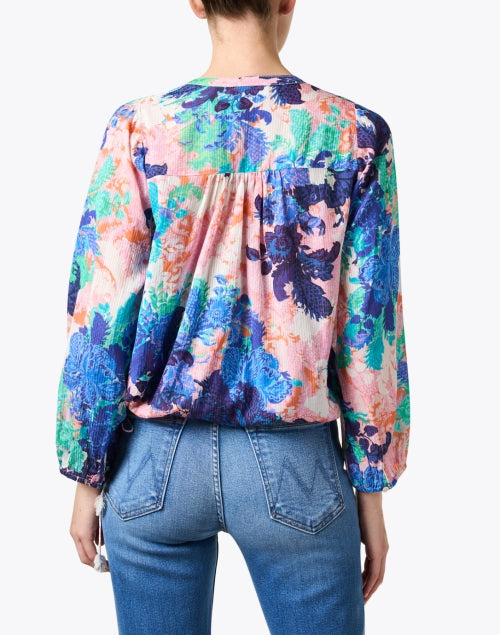 Stylish Valetta Blouse with Dreamy Pink and Blue Print Design