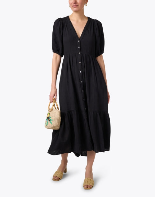 Stylish Lennox Black Cotton Maxi Dress for Women