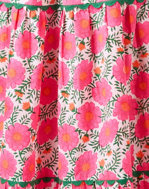 Elegant Marina Pink Floral Women's Midi Dress