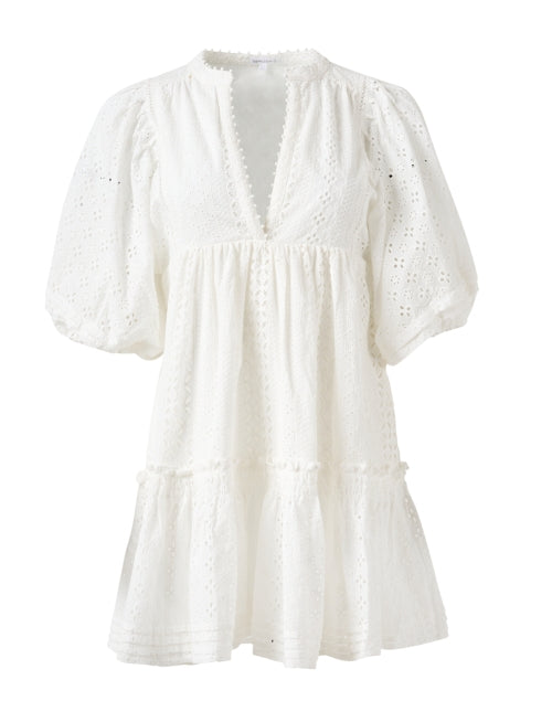 Aria White Eyelet Breezy Mini Dress for Effortless Style