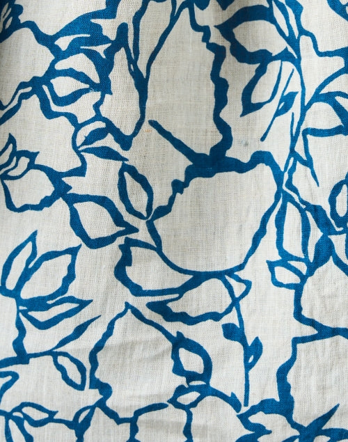 Ivory and Blue Printed Lightweight Cotton Top by Mitte