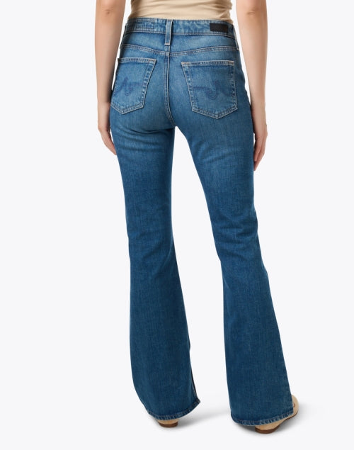 AG Women's Farrah Blue Bootcut Jeans with Split Hem Design