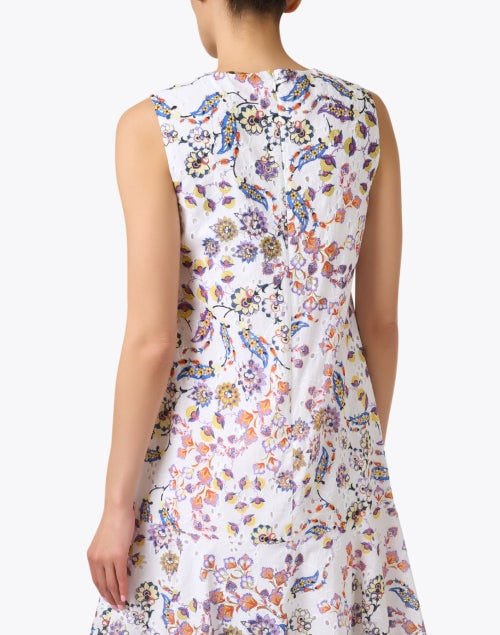 Kobi Halperin Daniela Women's Sleeveless Multi - colored Paisley Print Eyelet Mini Ruffle Hem Dress