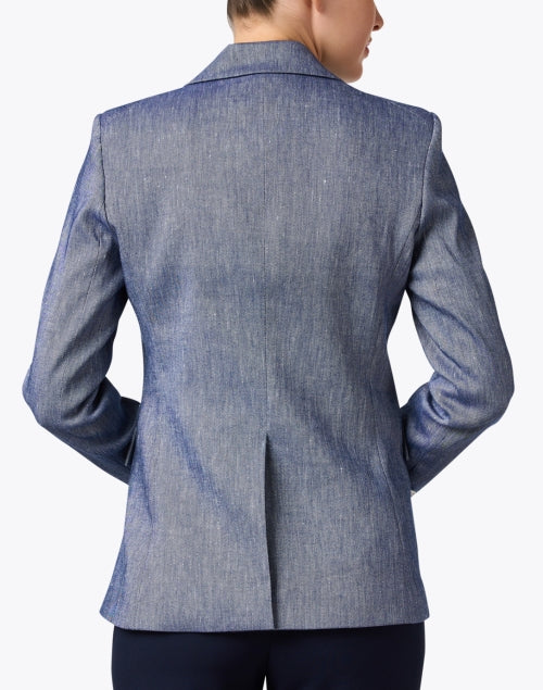Stretchy Blue Linen Miller Dickey Jacket by Veronica Beard
