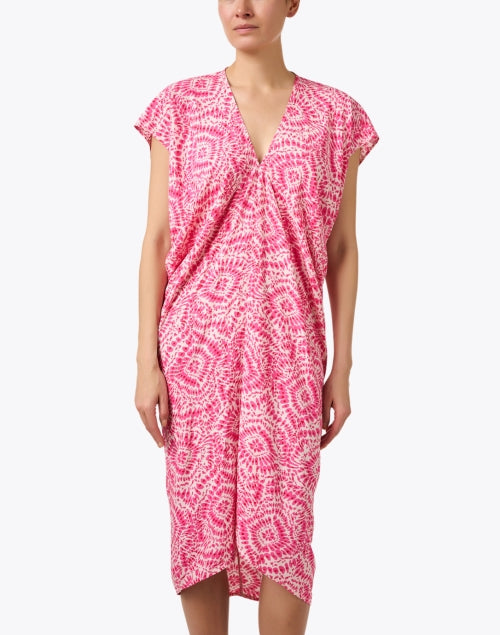 Walker & Wade's Lightweight Santorini Pink Printed Dress for Seasonal Wear