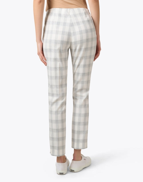 Annie Women's Pull On Straight Leg Grey Plaid Pants