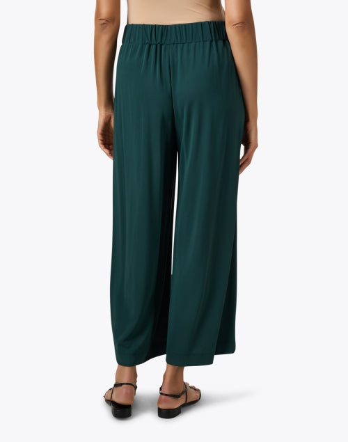 Stylish Deep Green Relaxed-Fit Wide Leg Ankle Pants