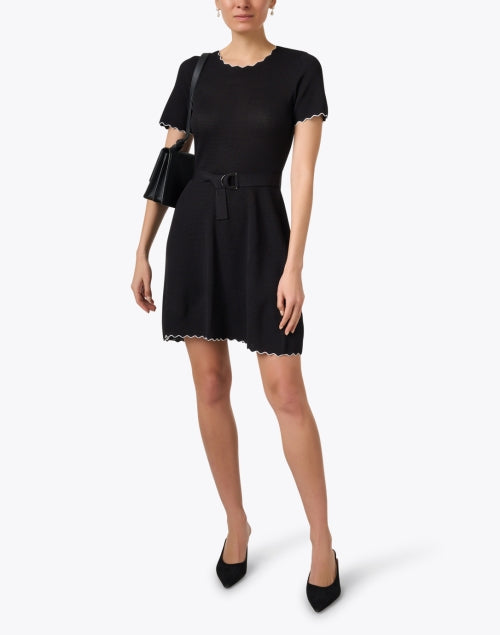 Stylish Black Knit Women's Mini Dress