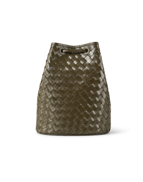 Stylish Mini Olive Green Adele Leather Bucket Bag for Daily Use