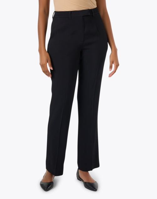 Stylish Black Straight-Leg Pleated Trousers by Emporio Armani