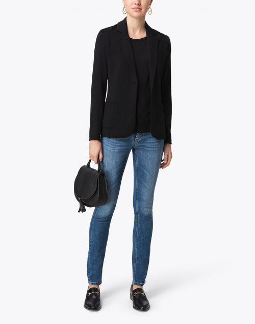 Stylish Black Stretchable French Terry Fabric Blazer for Casual Wear