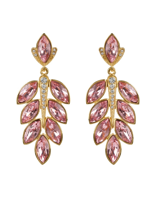 Gorgeous Gold and Pink Hanging Crystal Earrings for Women