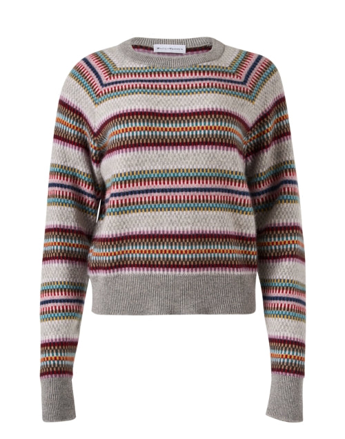 Grey Multi - Striped Luxury Cashmere Sweater for Timeless Wardrobe