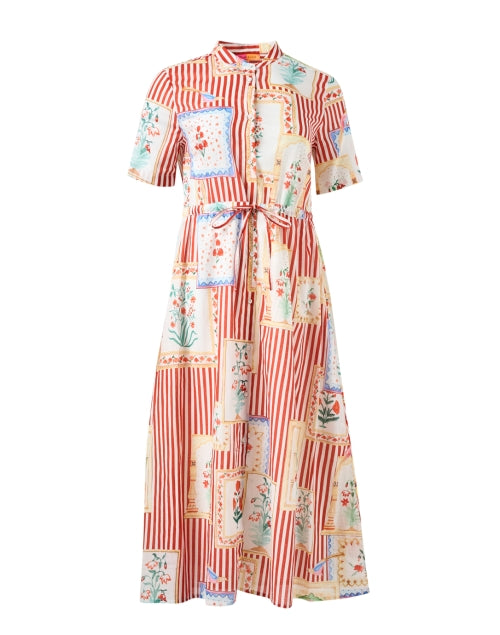 Stylish Aroa Cotton Dress with Multi - Print Design