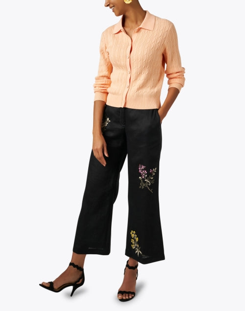Stylish Orange Cotton Knitted Cardigan - Emmylou Style