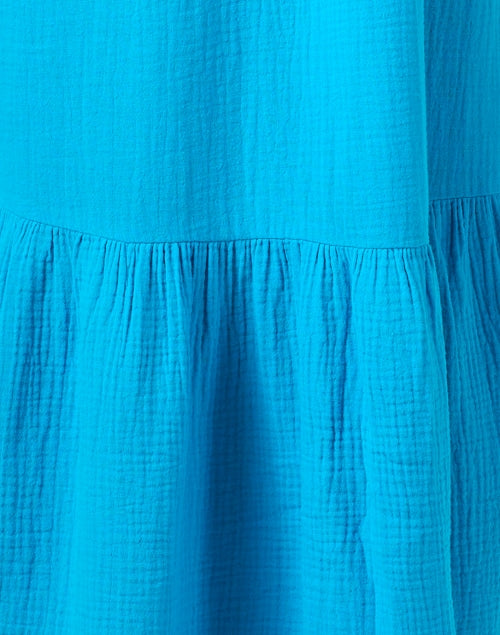 Gorgeous Ruby Aqua Blue Women's Cotton Gauze Maxi Dress for Warm Weather