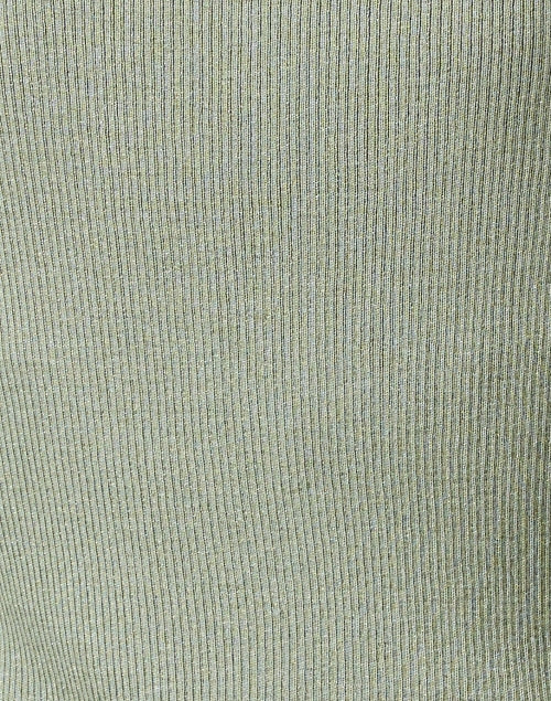 Stylish Sage Green Wool and Lurex Blend V - Neck Sweater for Fall