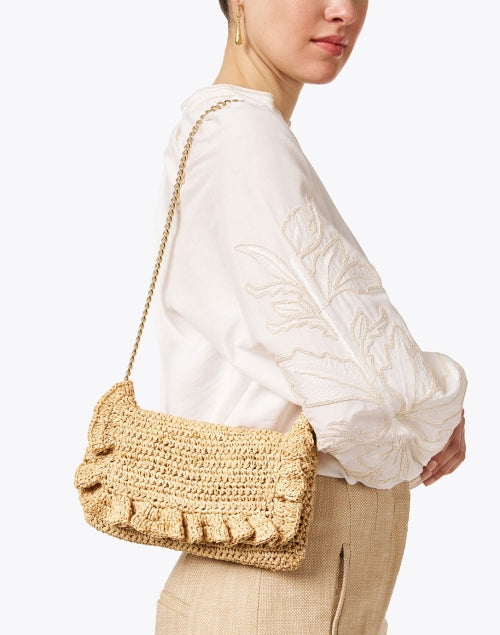 Stylish Beige Raffia Riwana Bag for Everyday Elegance