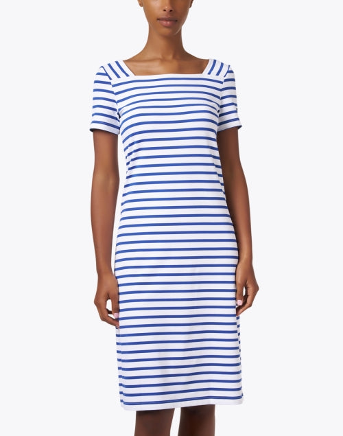 Tolede Women's Blue and White Striped Summer Dress for Warm Weather