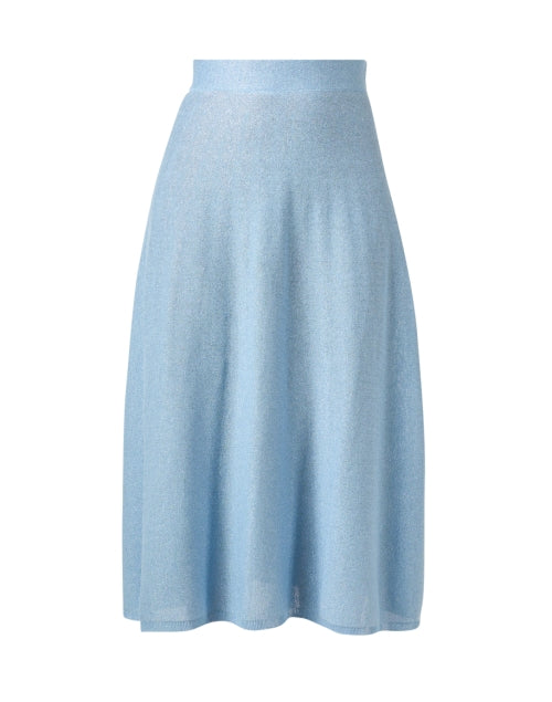 Stylish Cielo Blue Cotton Blend Knit A-Line Skirt