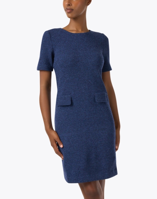 Stylish Navy Shift Dress by Amina Rubinacci - A Must - Have for Your Wardrobe