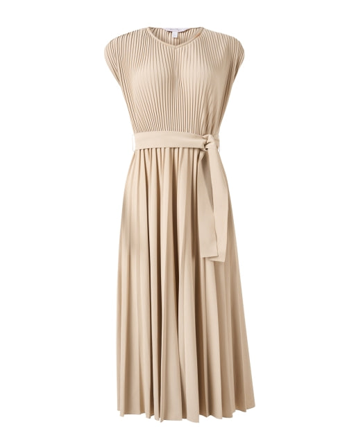 Max Mara Leisure Kiss Beige A-Line Pleated Women's Dress