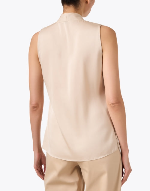 Elegant Mila Beige Stretch Silk Georgette Women's Blouse